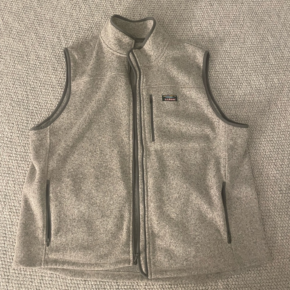 LL Bean Heather Grey Men’s Sweater Fleece Vest XXL